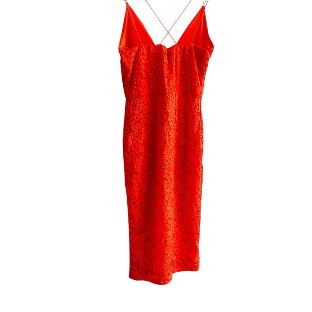 RIVER ISLAND NWT Aristopunk Red Lace Midi Dress US Size 2 - Picture 2 of 8